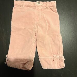 Baby Pink Jeans-Style Pants with Bow Accents